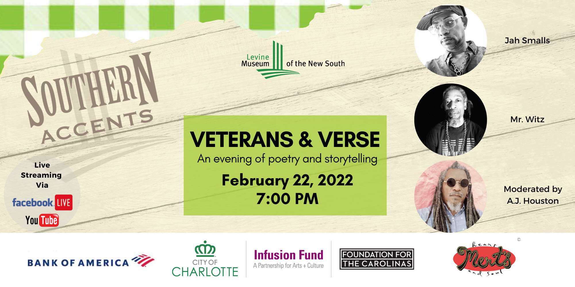Levine Museum of the New South Southern Accents: Veterans & Verse Event Image