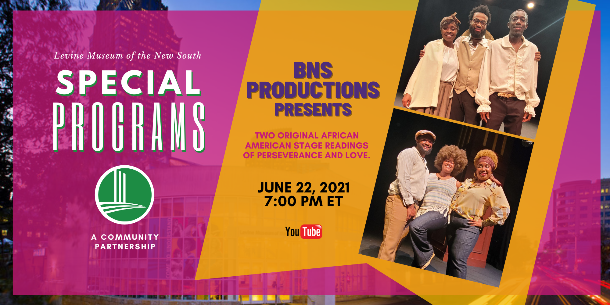 Levine Museum of the New South BNS Productions presents two original African American stage readings of perseverance and love Event Image