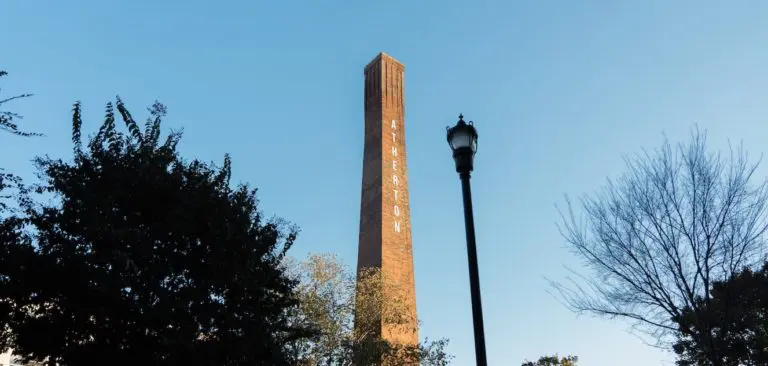 An image of the Atherton Cotton Mills Smokestack.