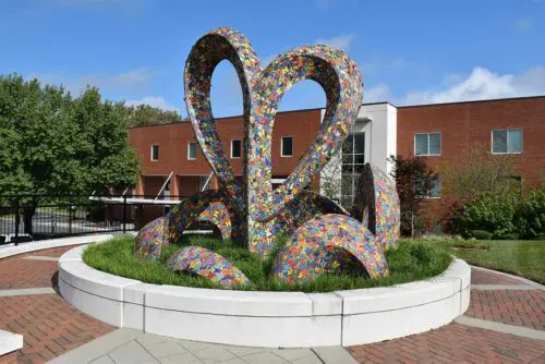 An image of the Margaret & Lou Schwartz Butterfly Garden Holocaust Memorial.