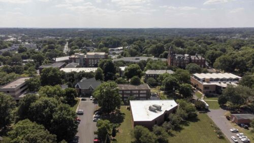 An aerial view of JCSU’s campus.
