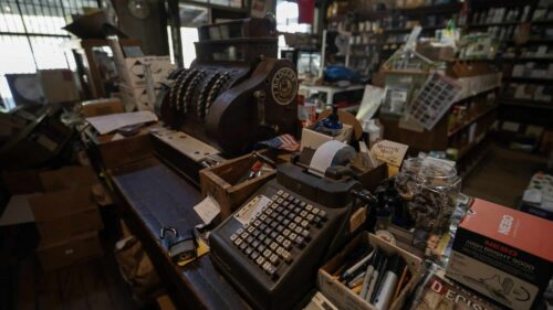 An image of the cash register at the store.
