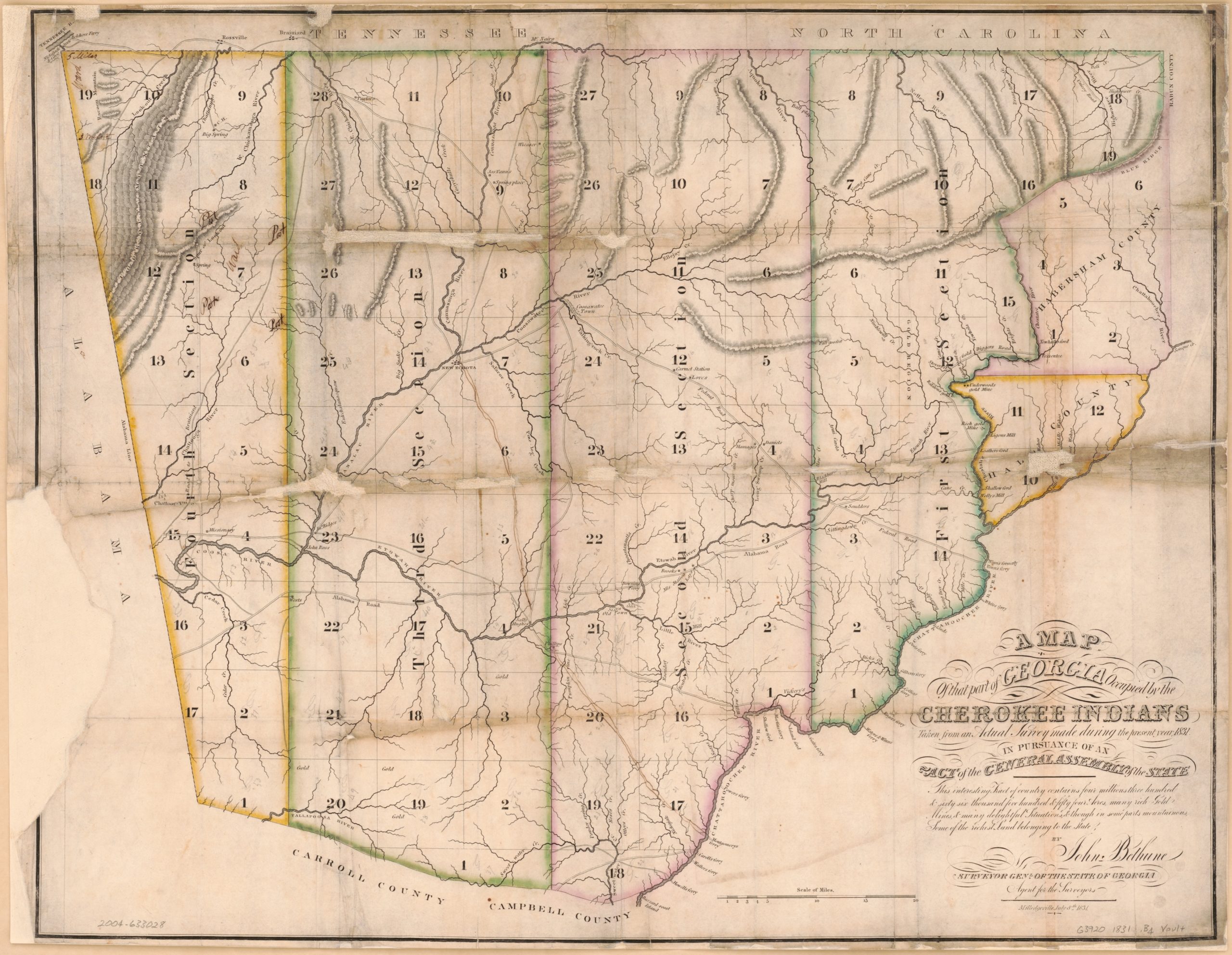 Map of Georgia, 1831