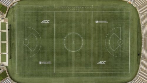 An aerial image of the stadium.