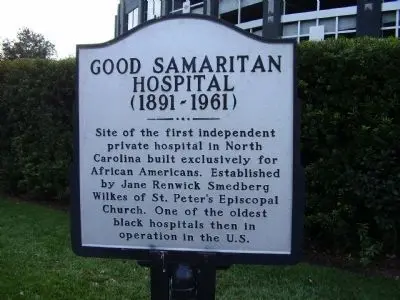 An image of the Good Samaritan Hospital Historic Marker.