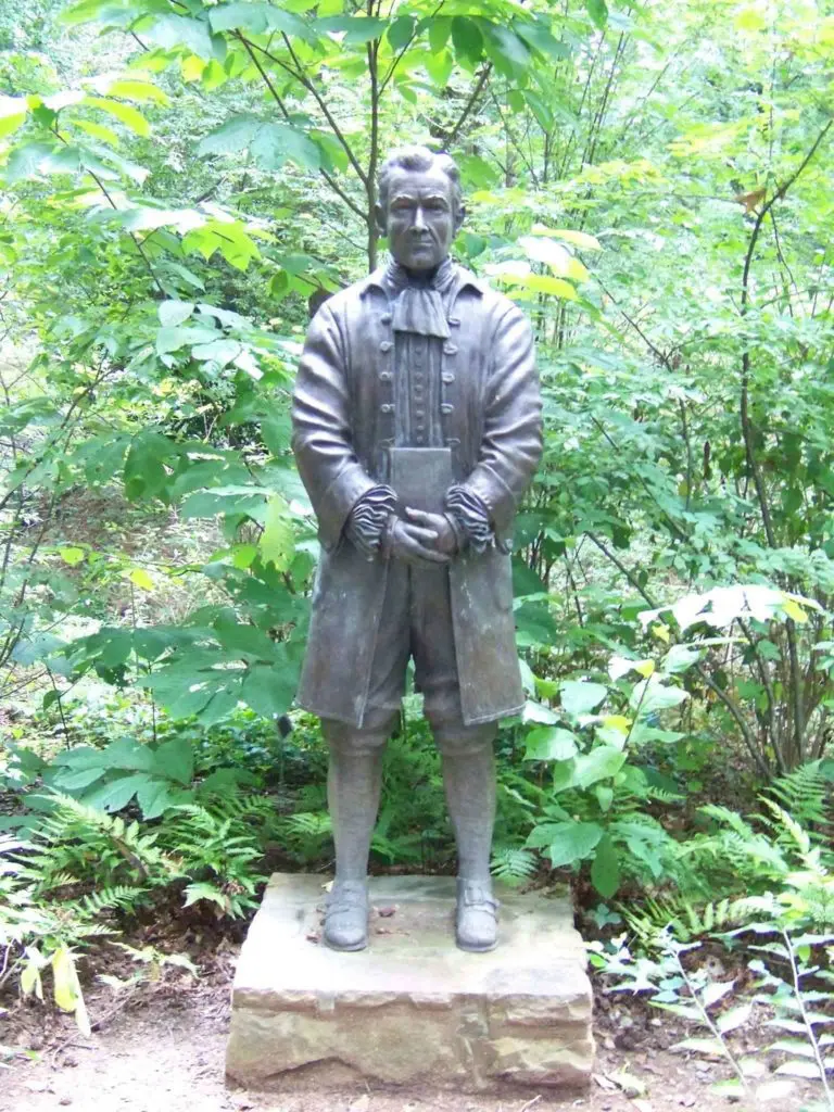 An image of a statue monument to Hezekiah Alexander called “Hezekiah Alexander North Carolina Backcountry Patriot, Charlotte”.