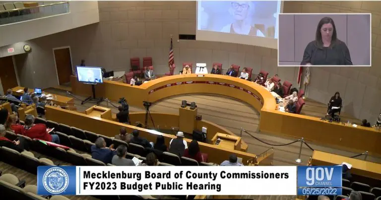 A photo of the Mecklenburg BOCC in a session.