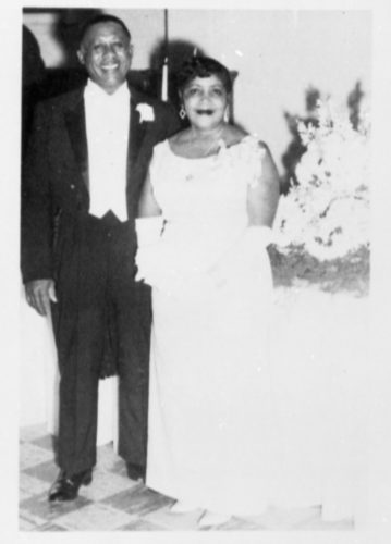 Jimmie and Minnie McKee pictured together at their 25th Wedding Anniversary held at the Excelsior Club in 1964.