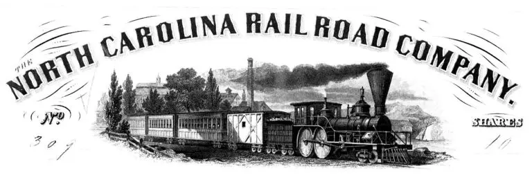 An image of a North Carolina Railroad Company train.