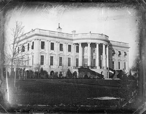 An image of the White House during Polk’s presidency.