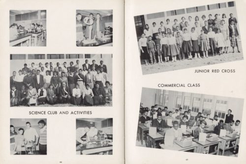 An image from the school’s annual depicting STEM and health clubs and activities.