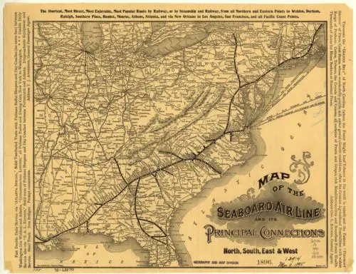 A map of the Seaboard Air Line and its Principal Connections.