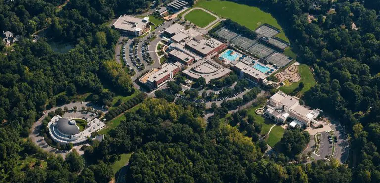 An aerial image of Shalom Park.