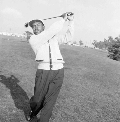 An image of Charlie Sifford at a course in Los Angeles.
