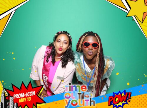 A photo of the CEO and a young person at the TOY Prom.