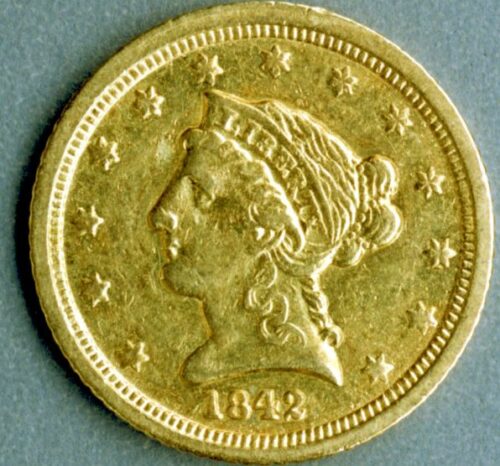 An image of a $2.50 gold piece.