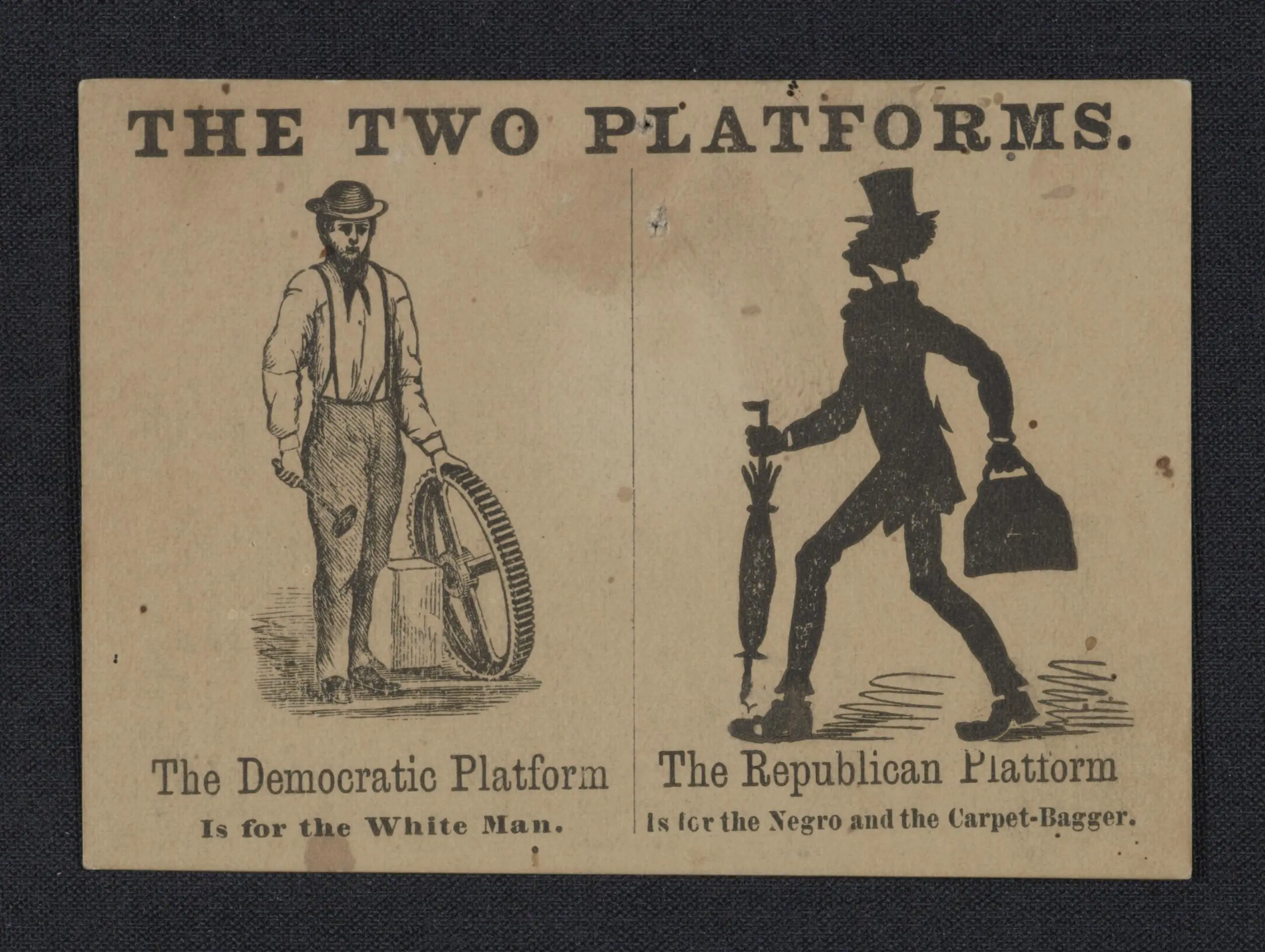 Political card from materials that belonged to Abraham Lincoln