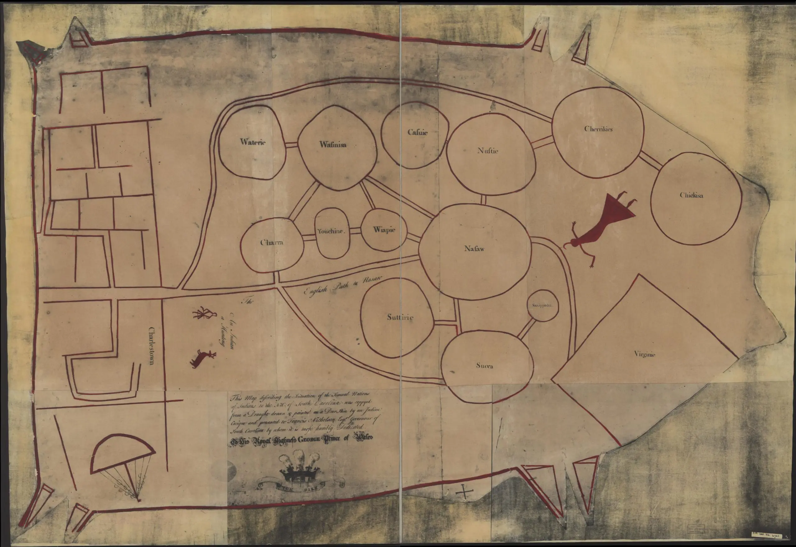 Map of North Carolina Native American tribes, 1724