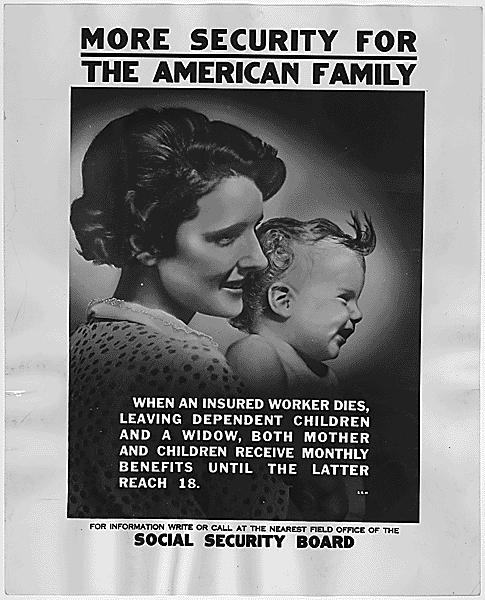 Poster announcing Social Security Amendments, 1939