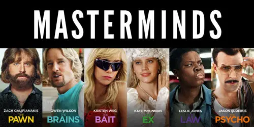 An image of the stars of the Masterminds movie.