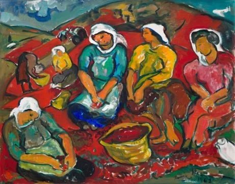 An image of a painting called Pimento Pickers.