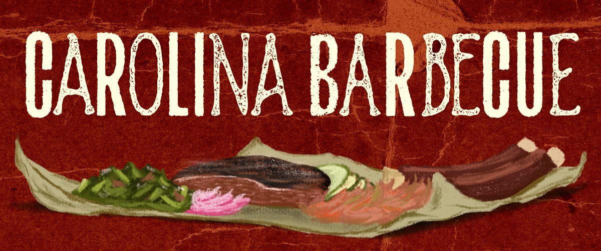 Header image showing a plate of Carolina barbecue