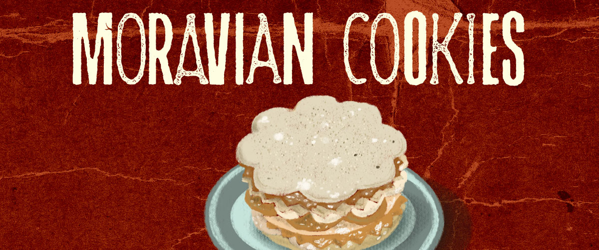 Header image showing a plate of Moravian cookies