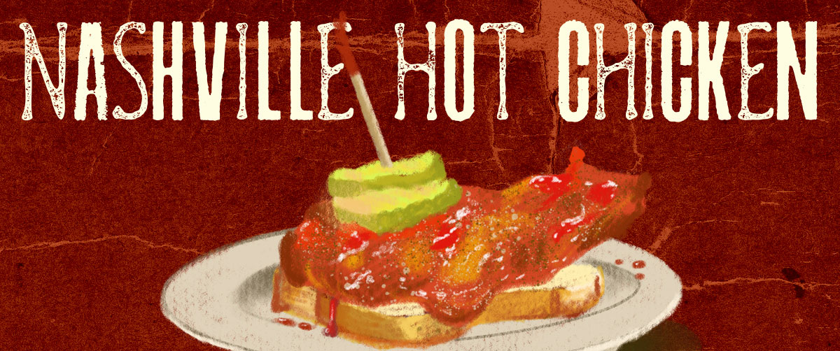 Header image showing a plate of Nashville hot chicken