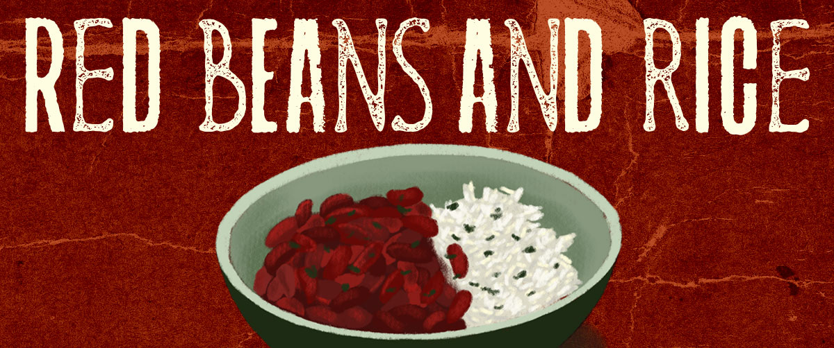 Header image showing a bowl of red beans and rice