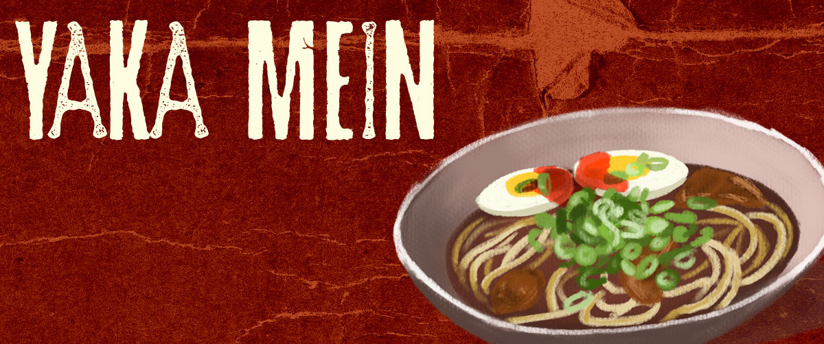 Header image showing a plate of yaka mein