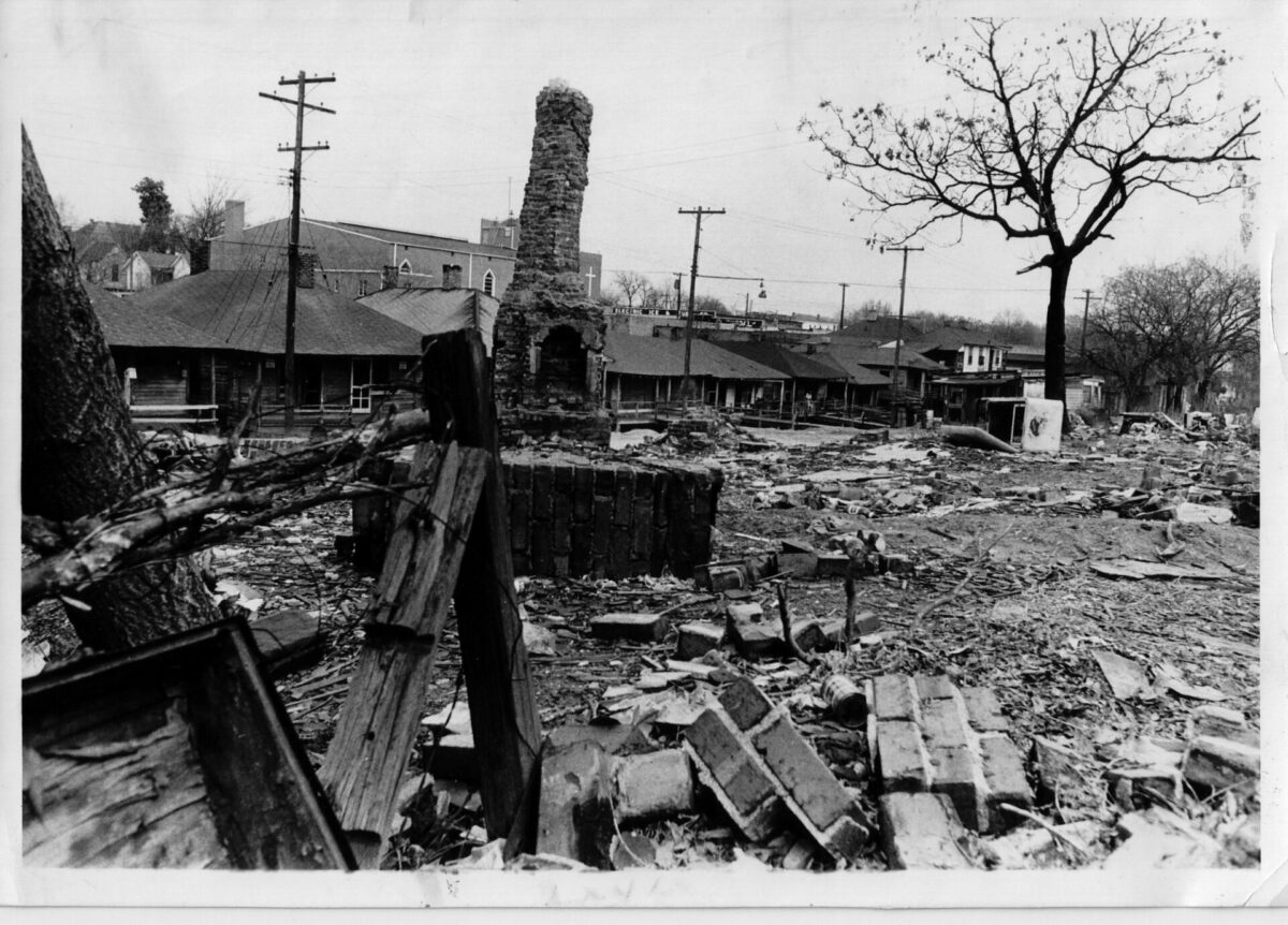 An image of the demolition in Brooklyn.